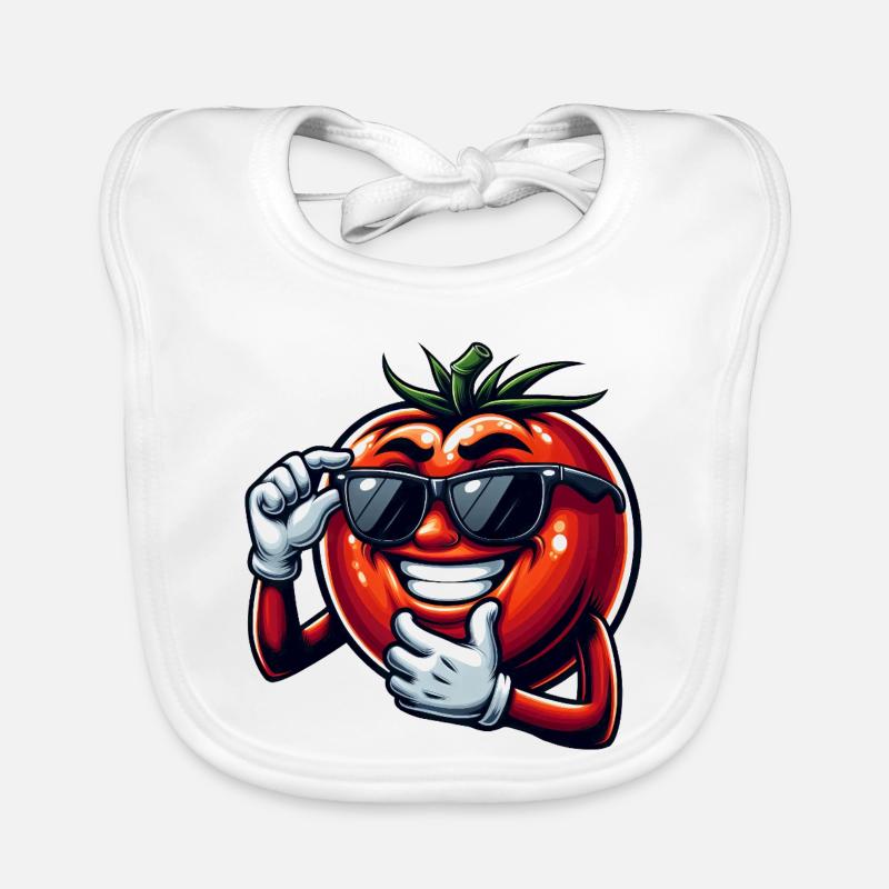 Coole Tomate mit Sonnenbrille Sommer Eitelkeit Baby Bio-Lätzchen