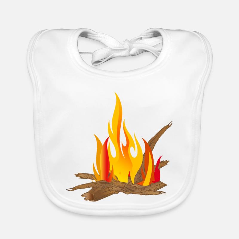 Campfire illustration with logs & flames Organic Baby Bibs