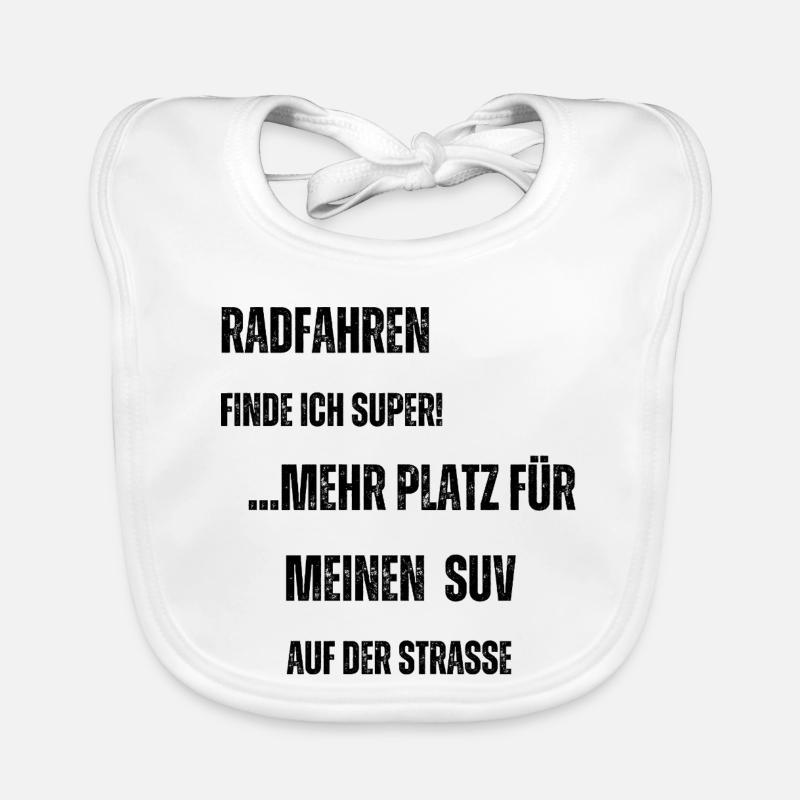 Radfahren vs. SUV - Baby Bio-Lätzchen - Weiß