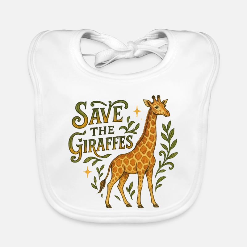 Save Giraffes Conservation Design Organic Baby Bibs