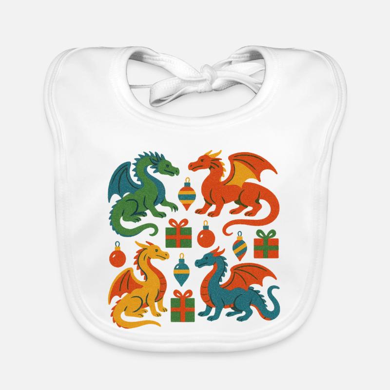 Dragon coloré Noël Bavoir bio Bébé