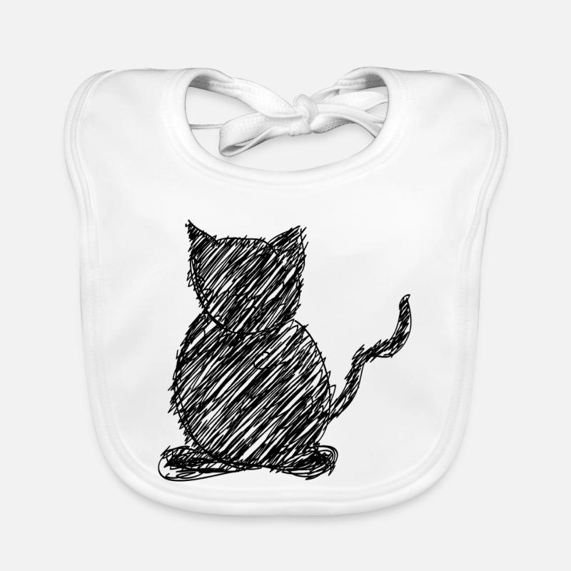 Katze Scribble Zeichnung Tier Geschenk Baby Bio-Lätzchen