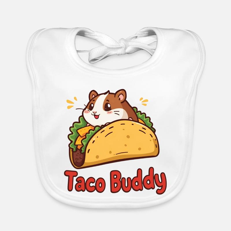 Taco Buddy – Cartoon Hamster Design Organic Baby Bibs
