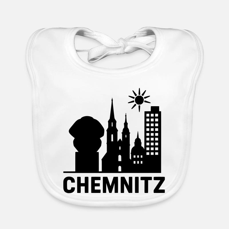 Chemnitz Landmark Silhouette Organic Baby Bibs