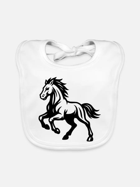 Cheval - Bavoir bio Bébé - blanc - Devant