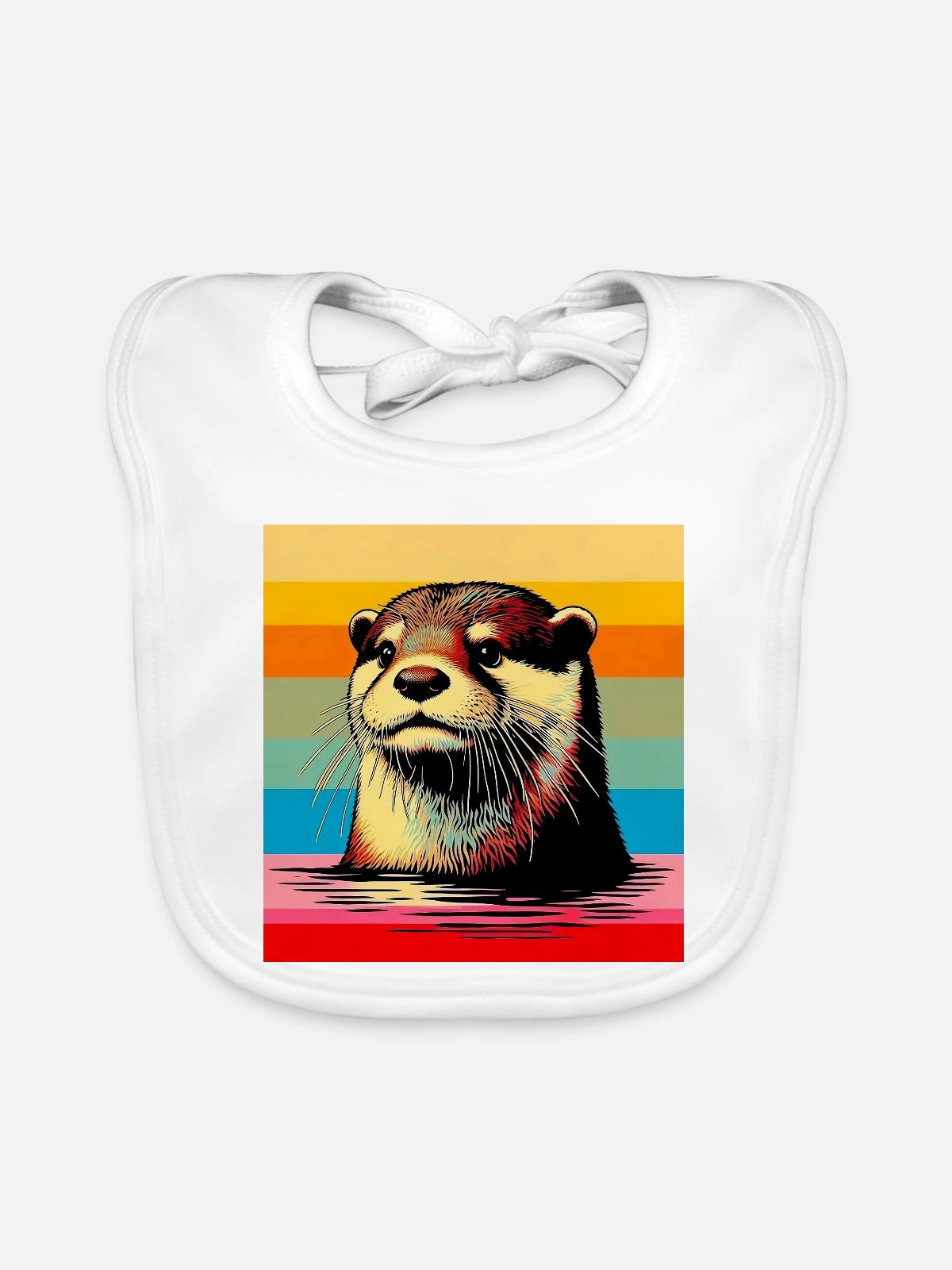Otter - Baby Bio-Lätzchen - Weiß - Vorne