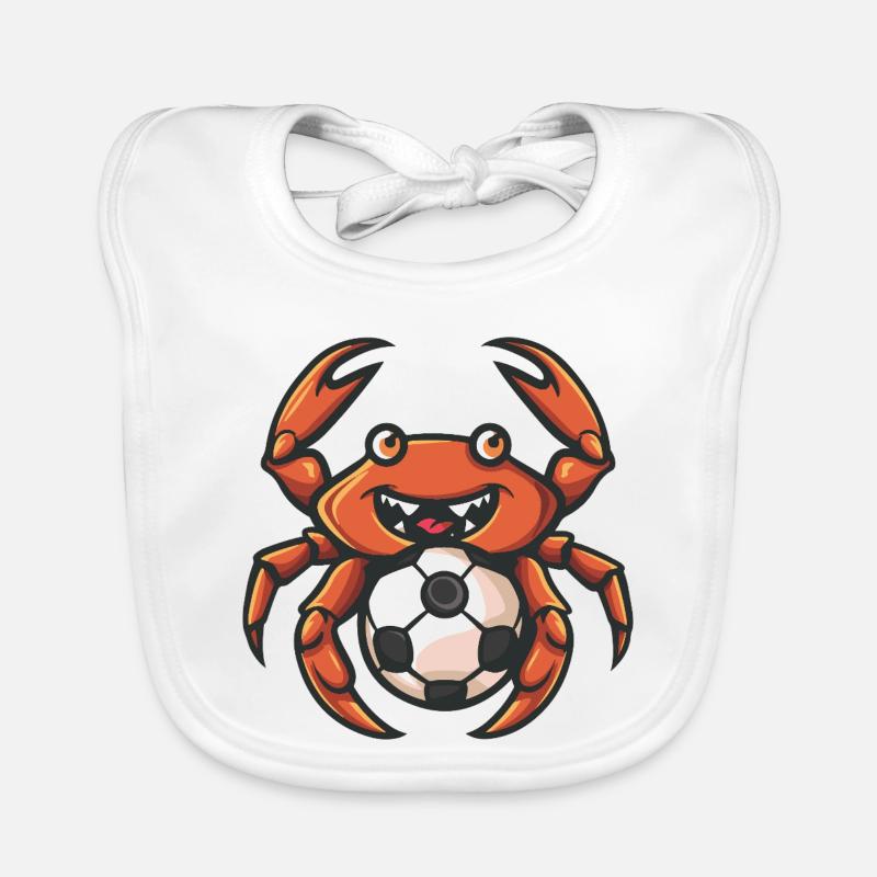 Crab Soccer Mascot Organic Baby Bibs