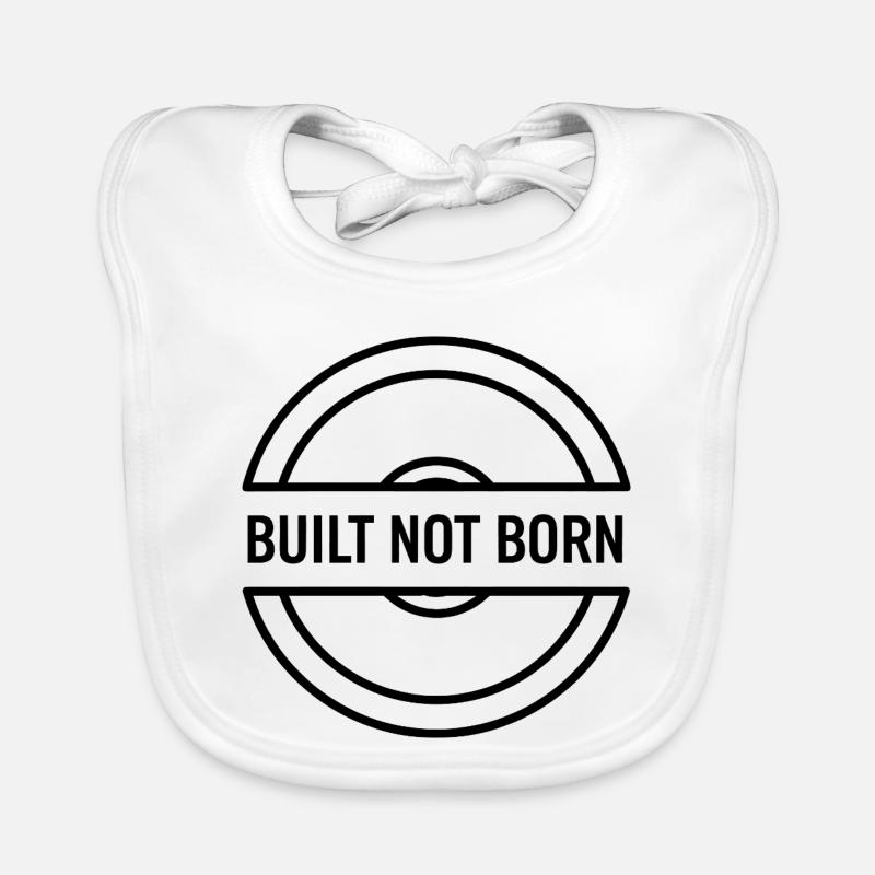 Construit pas né - Dicton motivant Gym Bavoir bio Bébé