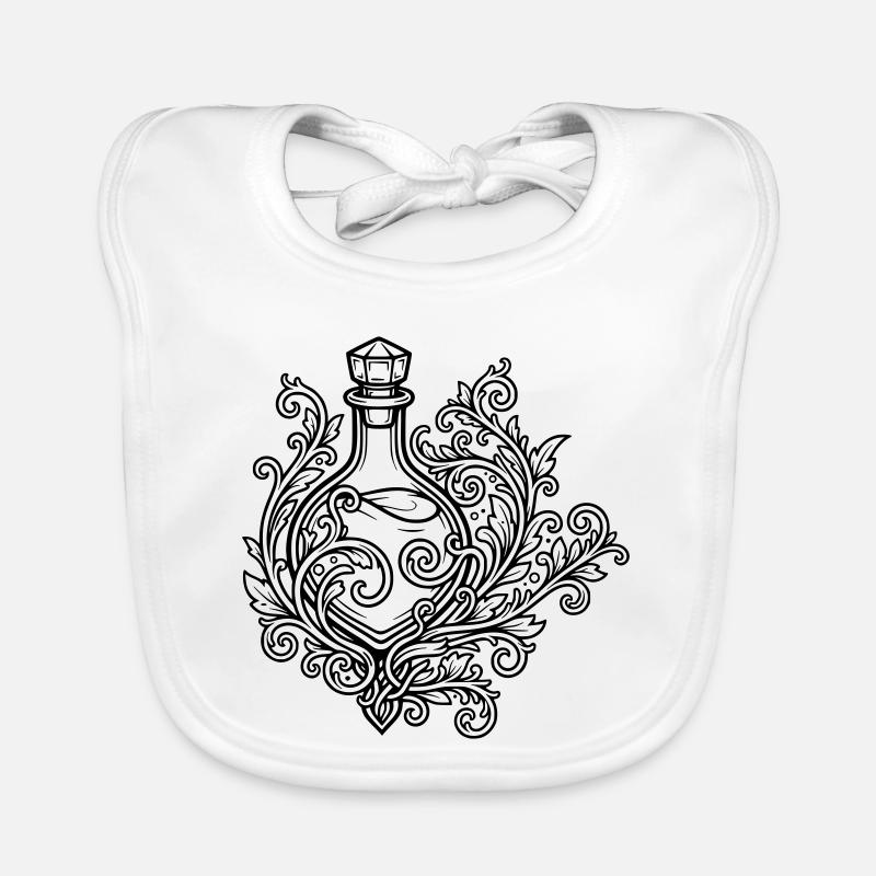 Elixir vial and flowers Organic Baby Bibs