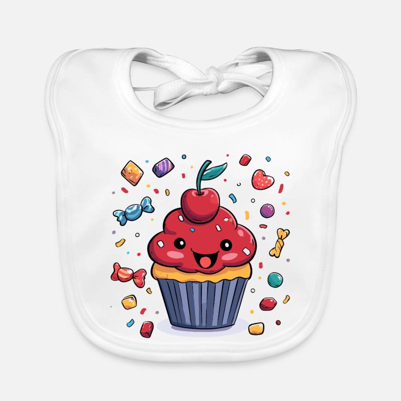 Kawaii Cupcake mit Konfetti Baby Bio-Lätzchen