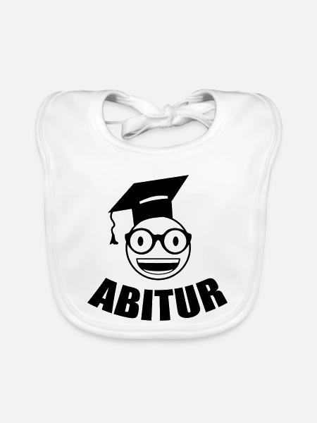 Nerd Student Abitur - Organic Baby Bibs - white - Front