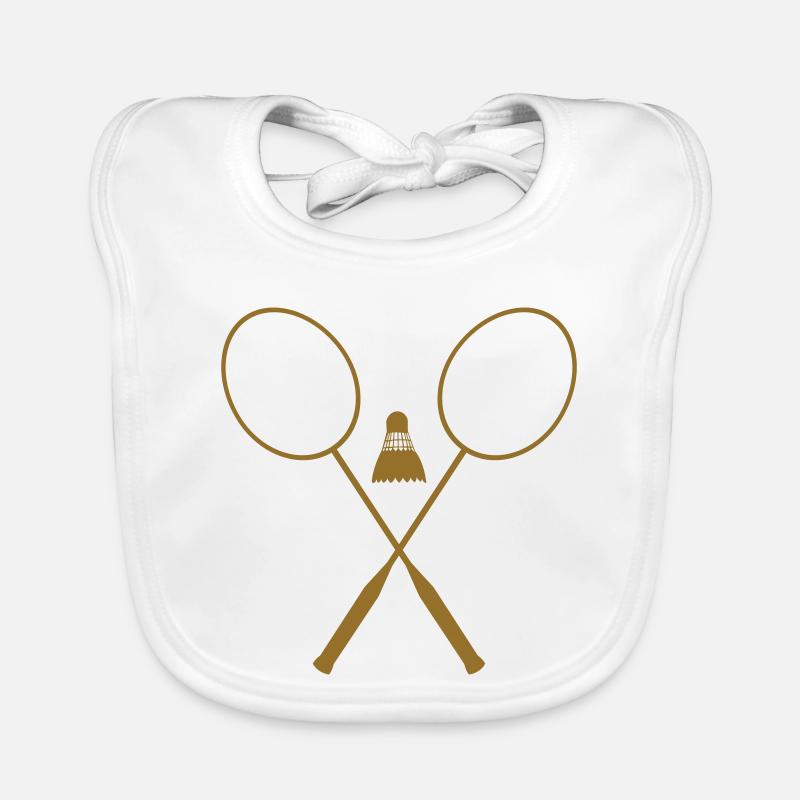 Badminton – Sport – Schläger Baby Bio-Lätzchen