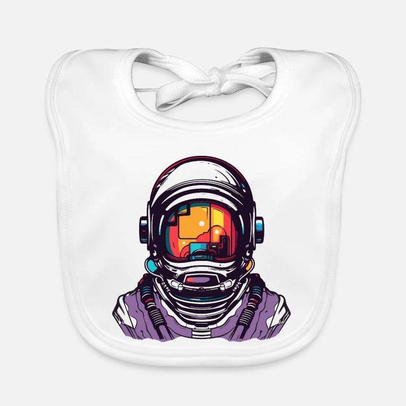Astronaut Comic Helmet Organic Baby Bibs