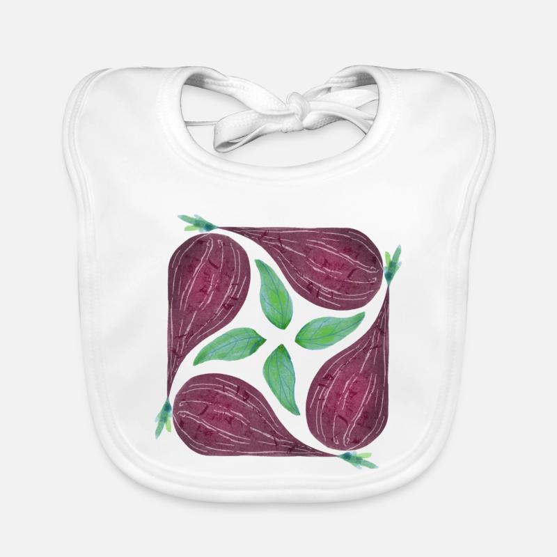 Red Onion Pattern Organic Baby Bibs