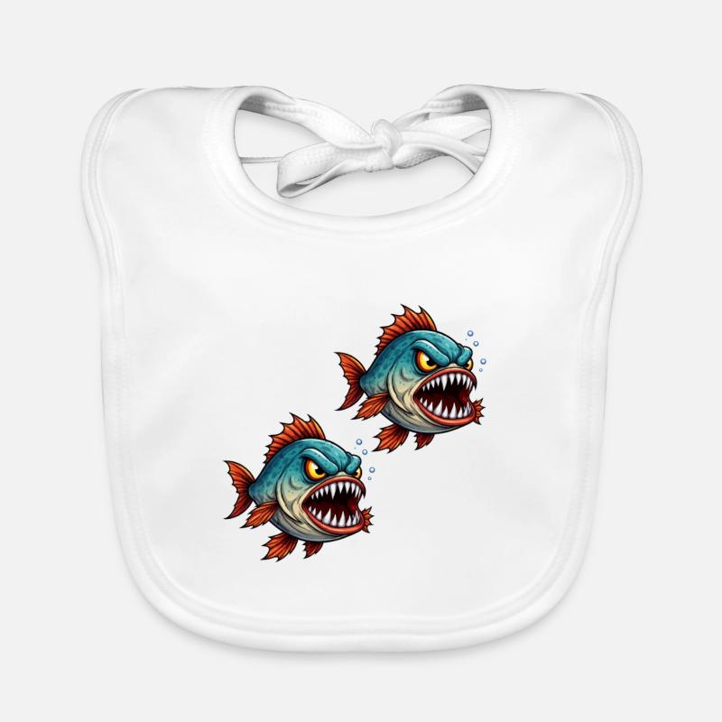 Piranha Deep Sea Fighter Organic Baby Bibs