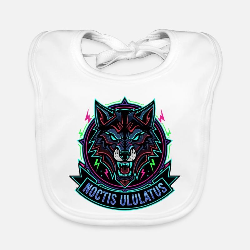 Neon Wolf Noctis Ululatus Organic Baby Bibs