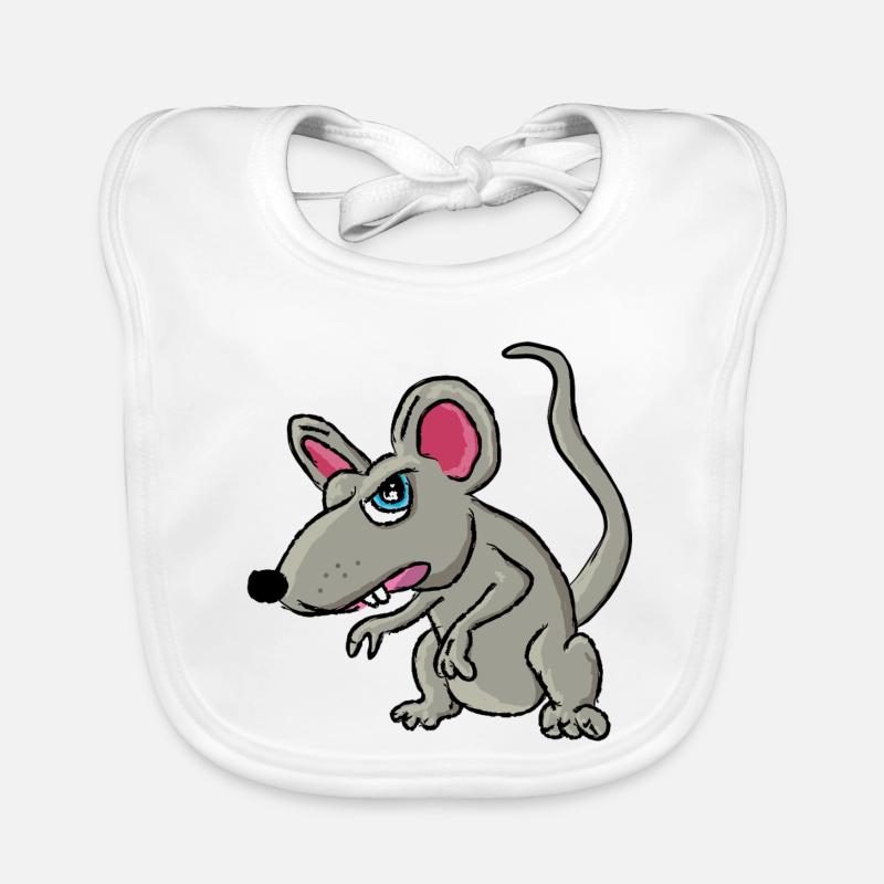 Dessin animé Gris Rat Enjoué Bavoir bio Bébé