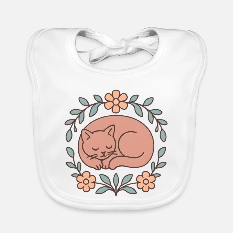 Patte de velours dans une couronne de fleurs Bavoir bio Bébé