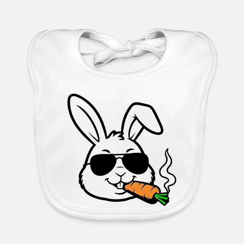 Bunny Glasses Carrot Comic Organic Baby Bibs