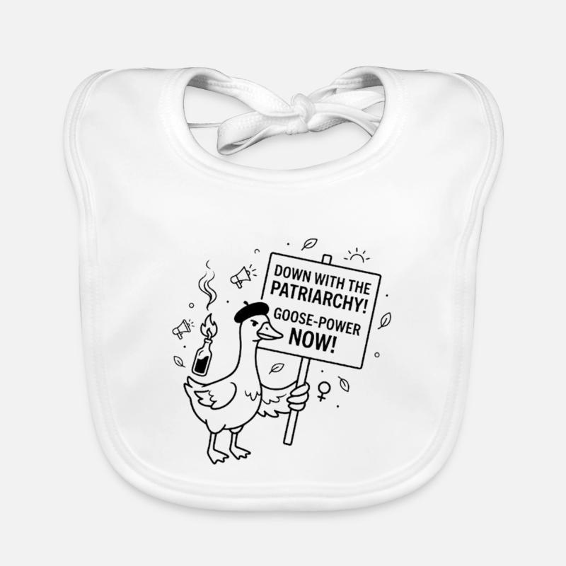 down with the patriarchy goose Organic Baby Bibs