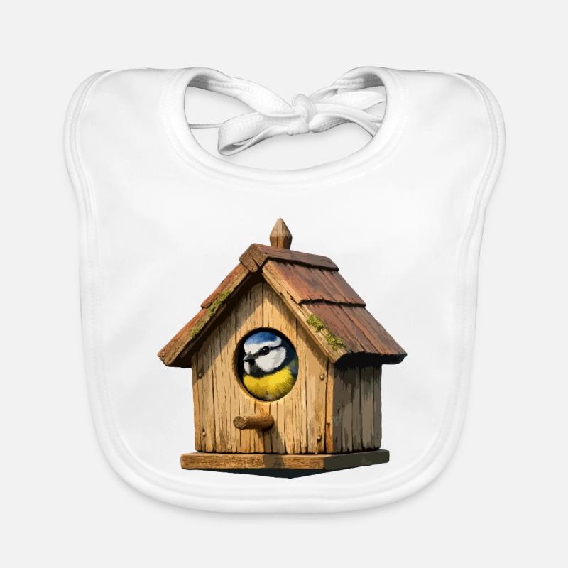 Niche à oiseaux bleu Bavoir bio Bébé