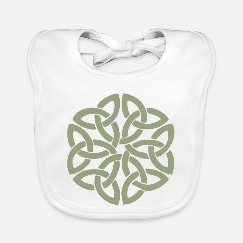 Circular Celtic Knot Interlace Organic Baby Bibs