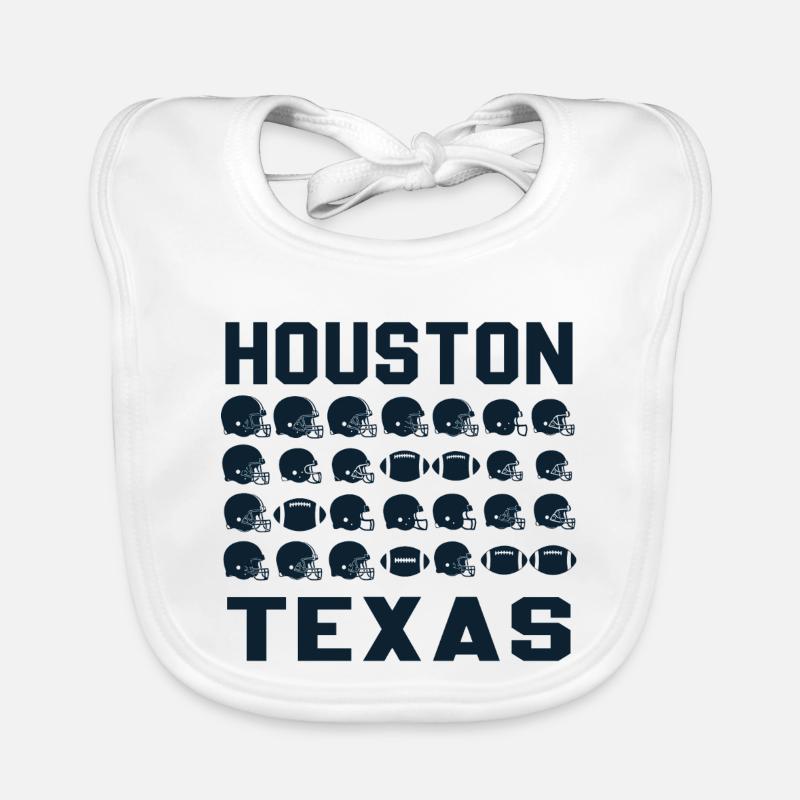 Texas Football Grid with Helmets Organic Baby Bibs