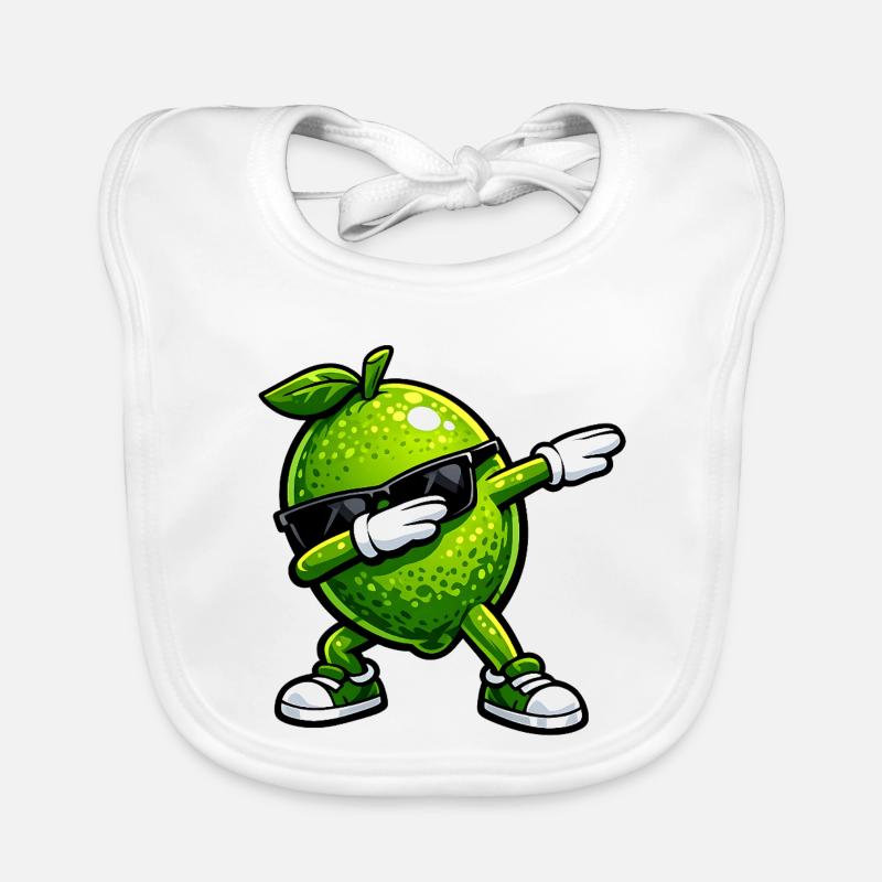 Dabbing Lime Organic Baby Bibs