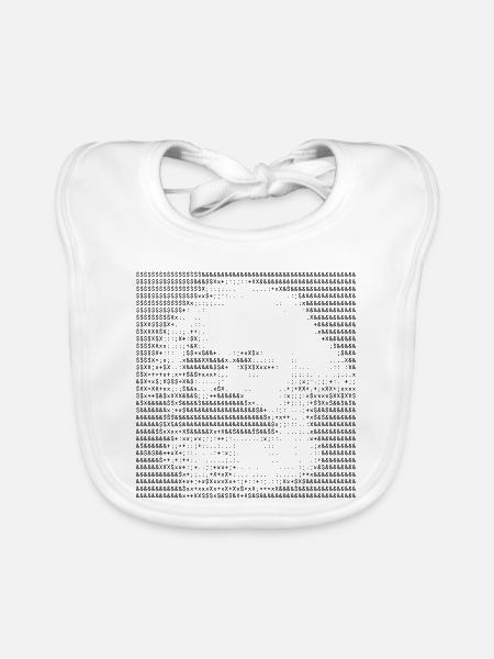 Karl Marx ASCII Porträtkunst - Baby Bio-Lätzchen - Weiß - Vorne