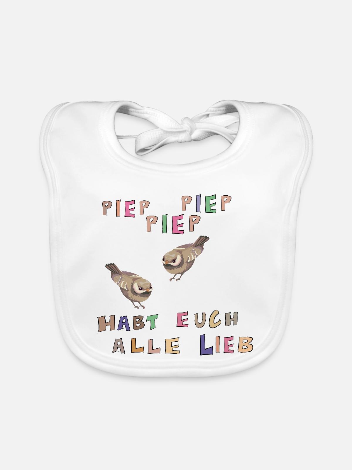Piep Piep Piep - Baby Bio-Lätzchen - Weiß - Vorne