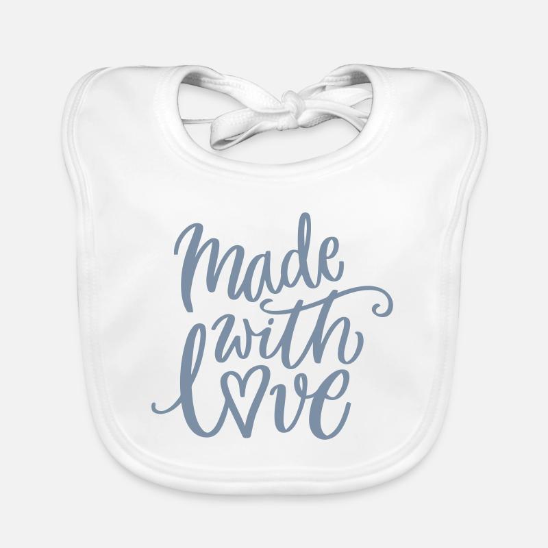 Fabriqué avec amour (couleur personnalisable) Bavoir bio Bébé