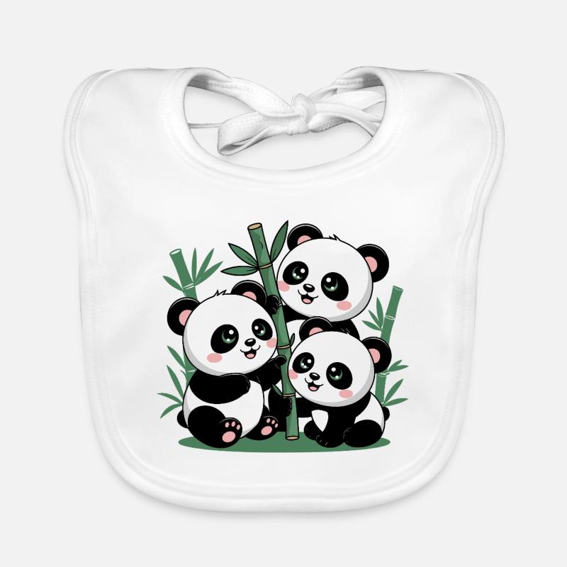 Forêt de Bambous Panda Mignon Bavoir bio Bébé