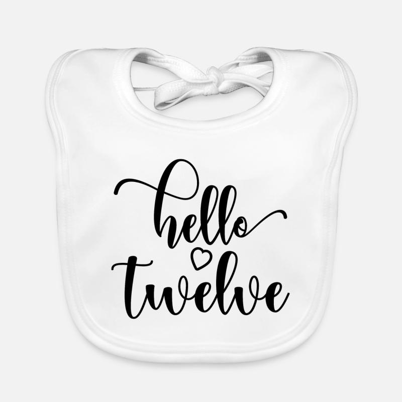 Hello Twelve - Mignon cadeau de 12e anniversaire pour les filles Bavoir bio Bébé
