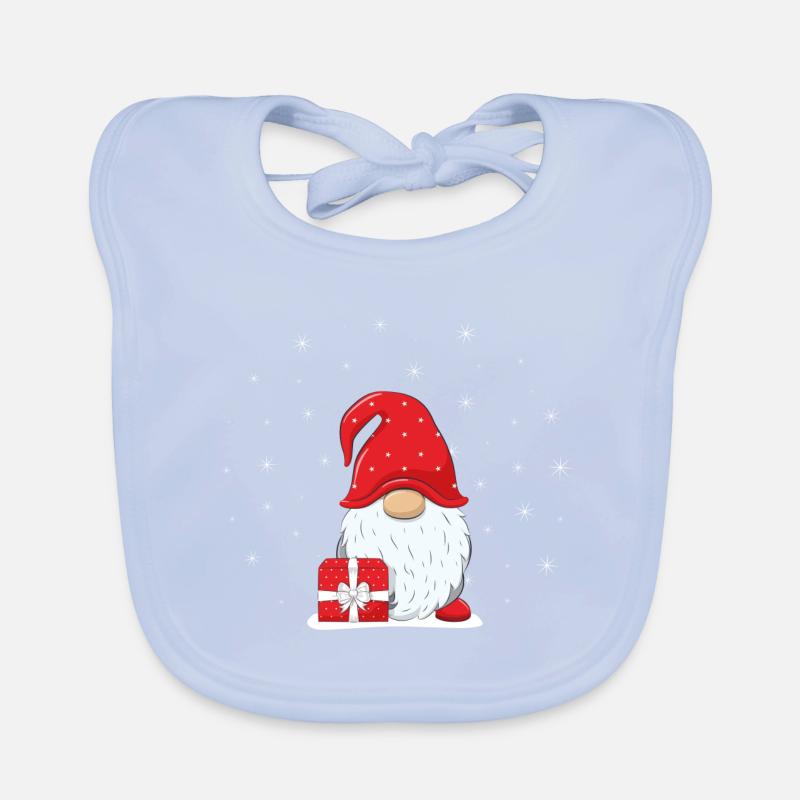 Christmas Winter Gnome Dwarf Organic Baby Bibs