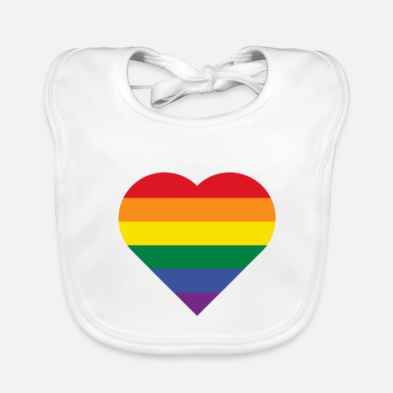 Regenbogen Herz Baby Bio-Lätzchen