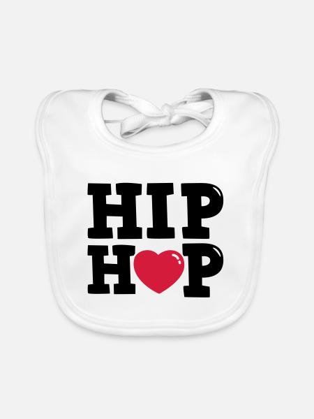 I heart Hip Hop - Bavoir bio Bébé - blanc - Devant