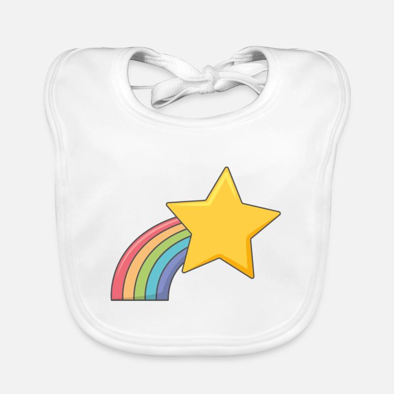 Shooting Star rainbow Organic Baby Bibs