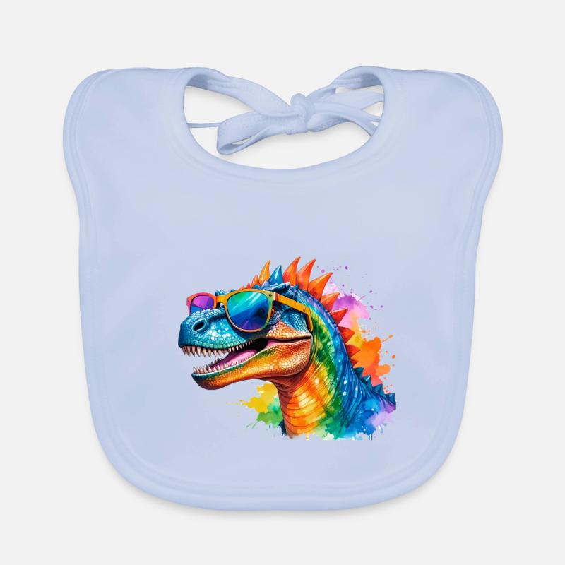 Dinosaur, LGTB, Rainbow, Sunglasses, Colorful Organic Baby Bibs