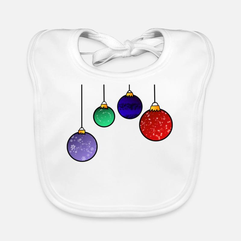 Christmas tree baubles - Christmas decoration Organic Baby Bibs