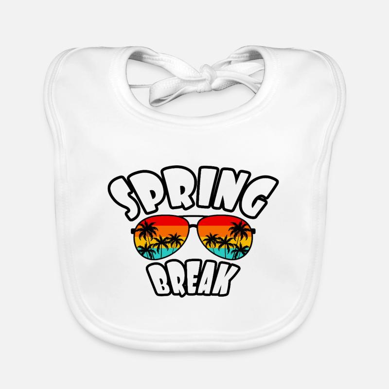 Spring Break Retro Sunset & Beach Organic Baby Bibs