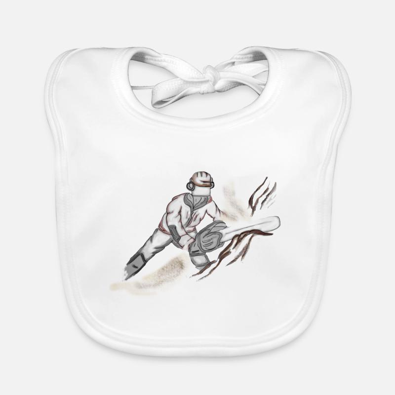 Lumberjack with chainsaw Organic Baby Bibs