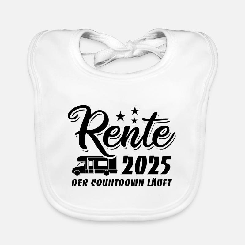 Rente 2025 der Countdown läuft Camper Baby Bio-Lätzchen