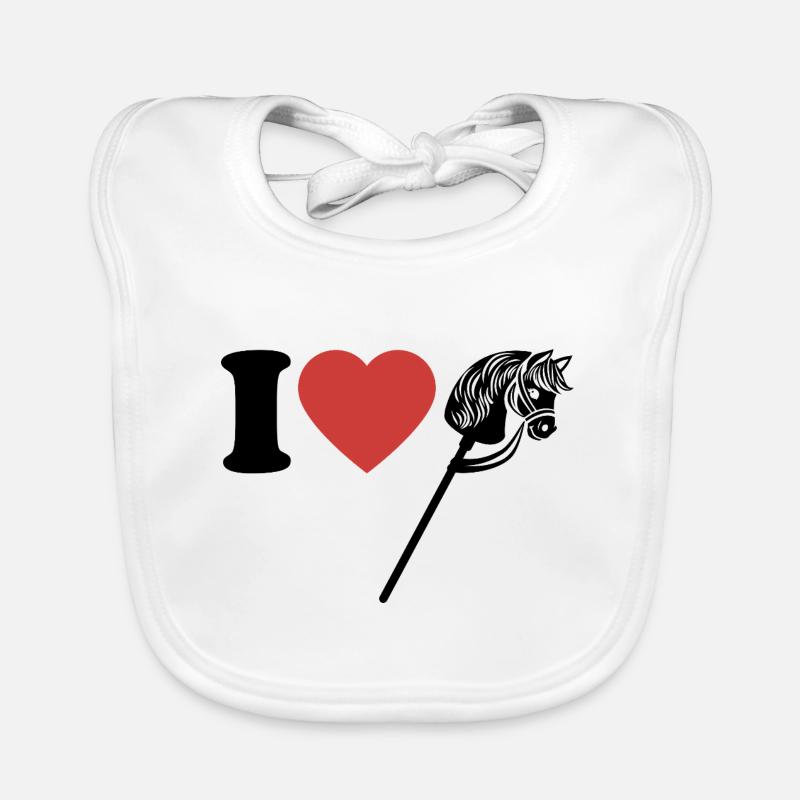 J’aime hobby cheval - Coeur - Hobby Bavoir bio Bébé