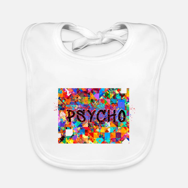 Pattern, Pop Art, Psycho, Psychedelic Organic Baby Bibs