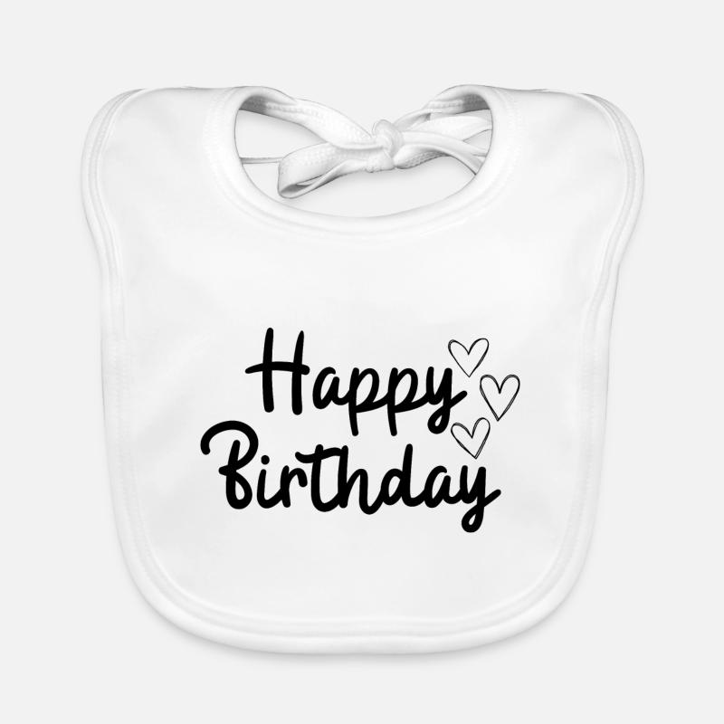 Bon anniversaire - Bavoir bio Bébé - blanc
