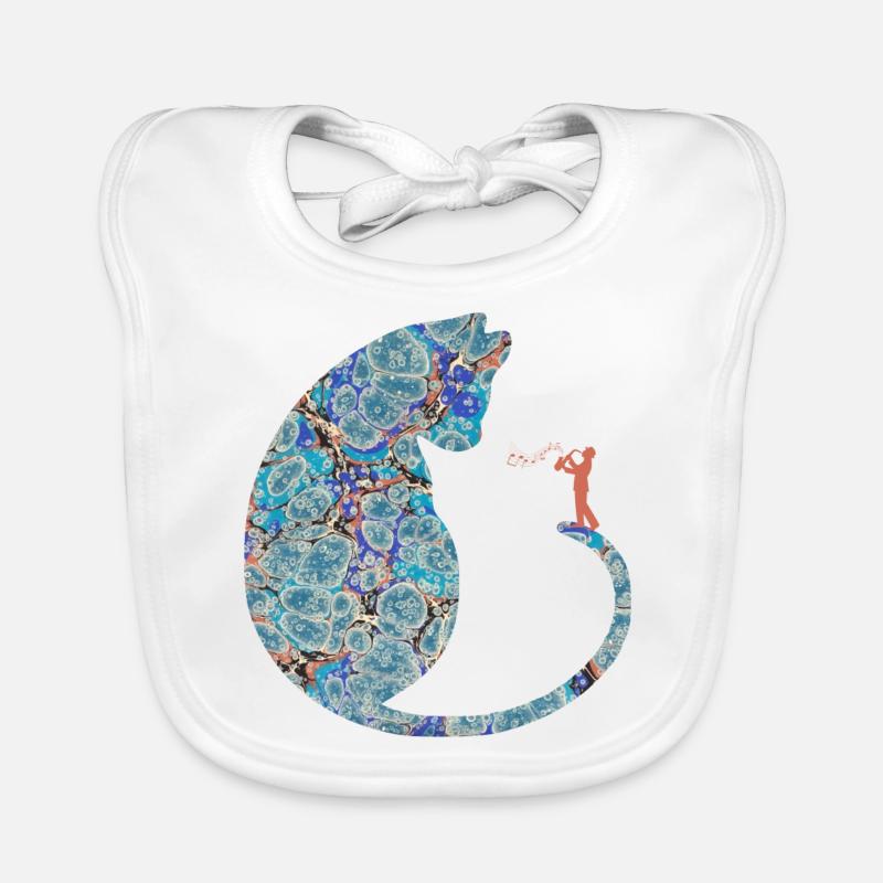 katze mit saxophon e 238 Baby Bio-Lätzchen
