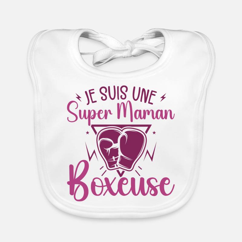 Je Suis Une Super Maman Boxeuse Cadeau Boxeuse Bavoir bio Bébé