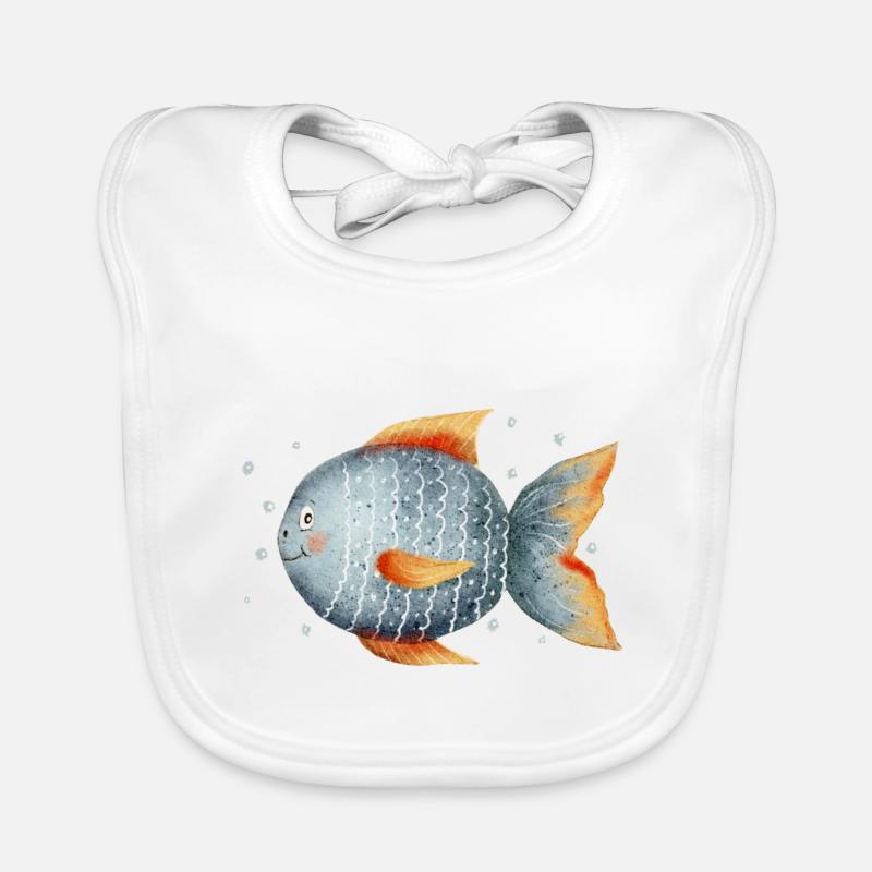 Sweet fish with bubbles Organic Baby Bibs