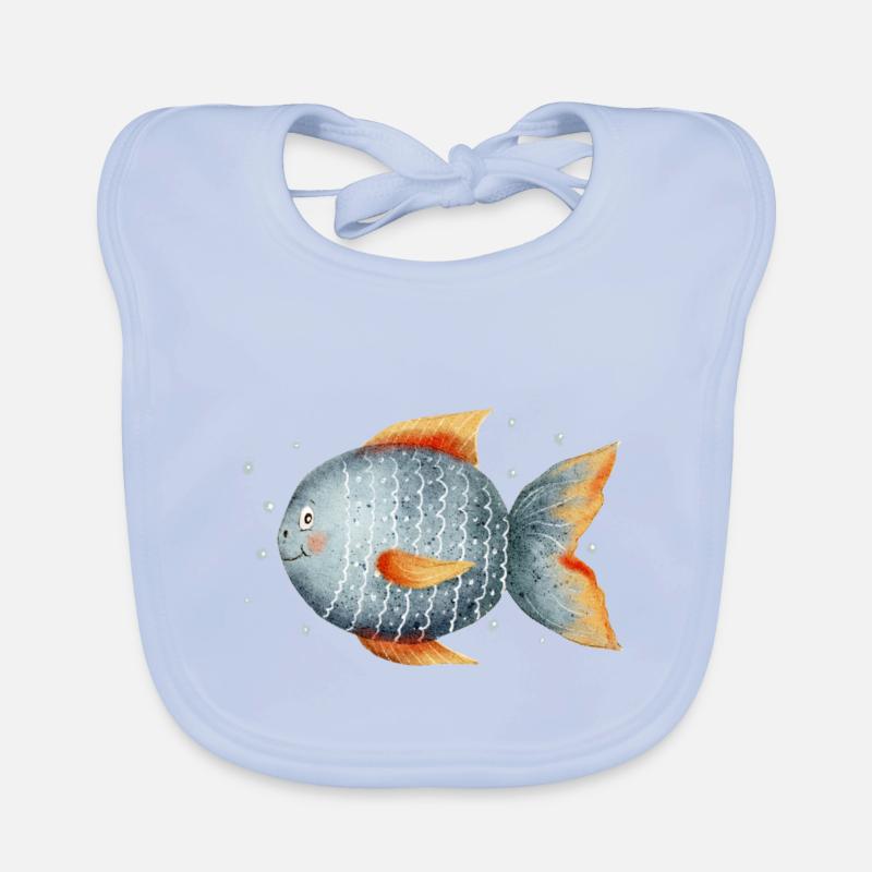 Sweet fish with bubbles Organic Baby Bibs