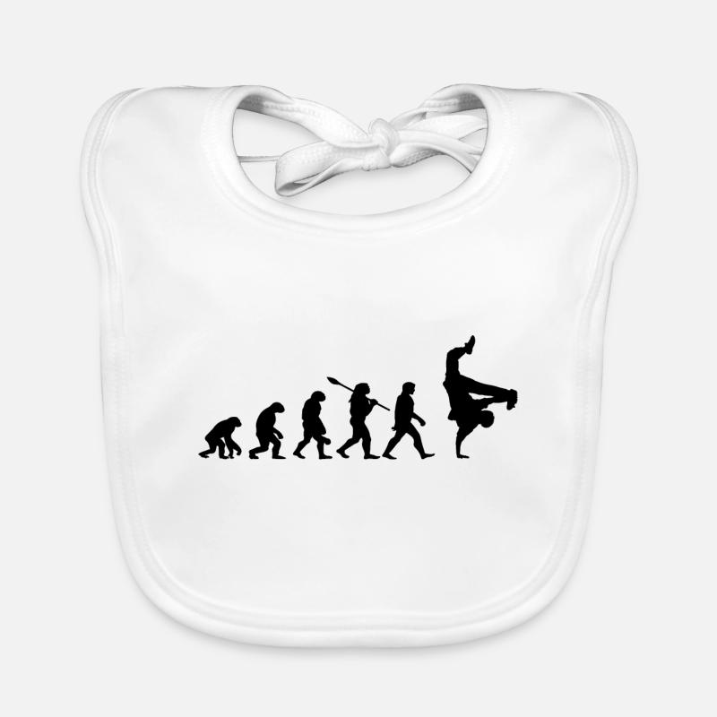 évolution hip hop breakdance - idée cadeau hip hop - Bavoir bio Bébé - blanc